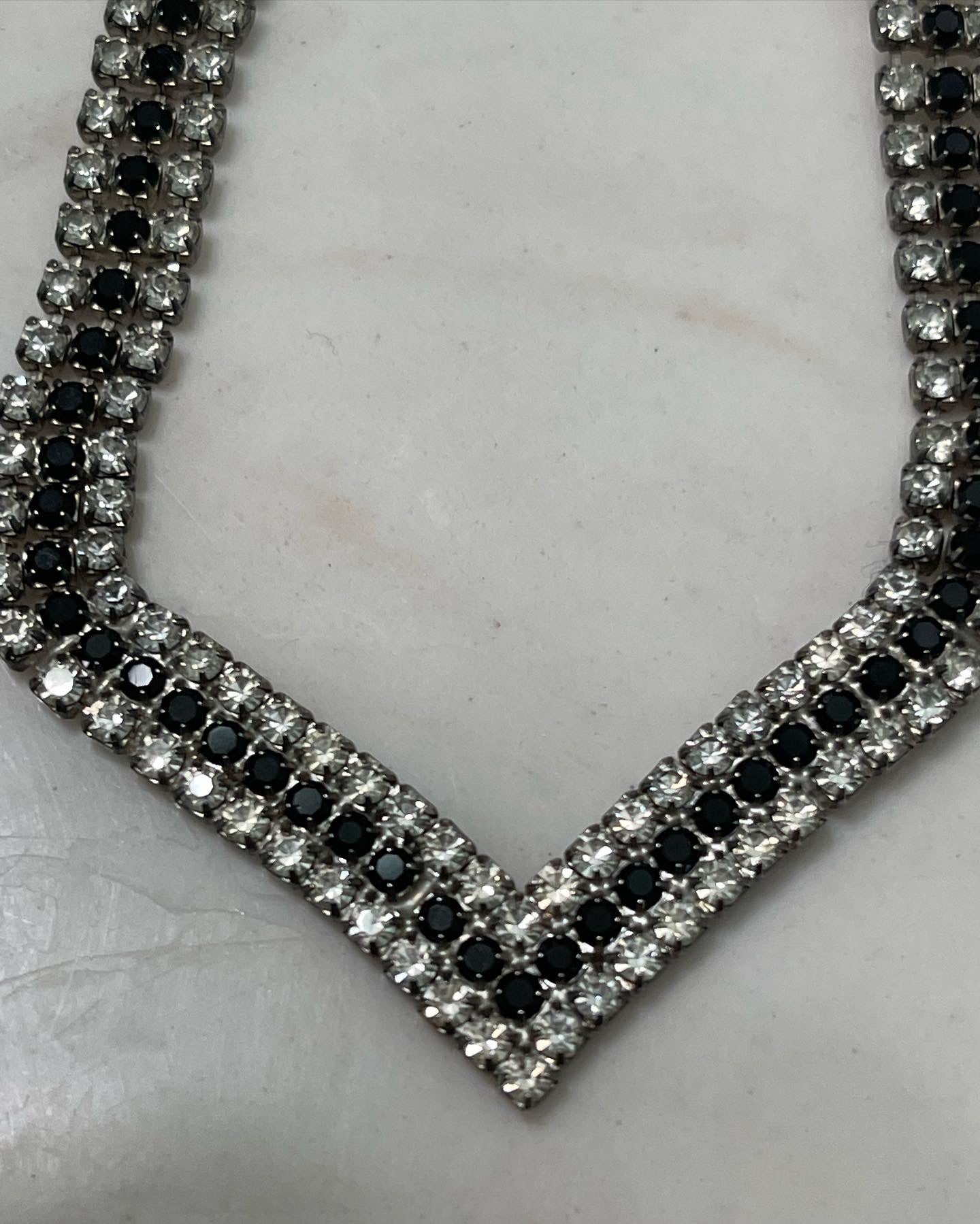 Rhinestone necklace, vintage rhinestone necklace