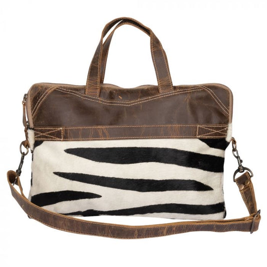 Zebra stripe leather bag